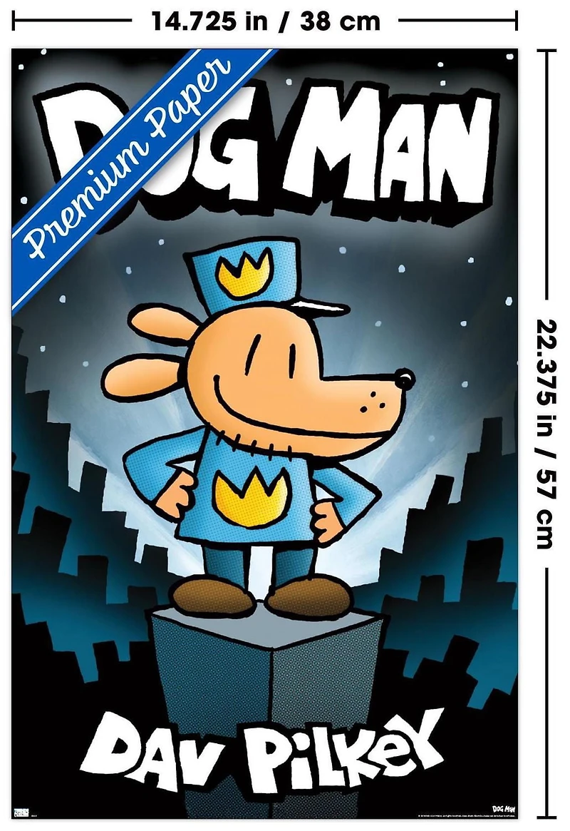 Dog Man - Book Cover (2016) Wall Poster, 14.725" x 22.375"