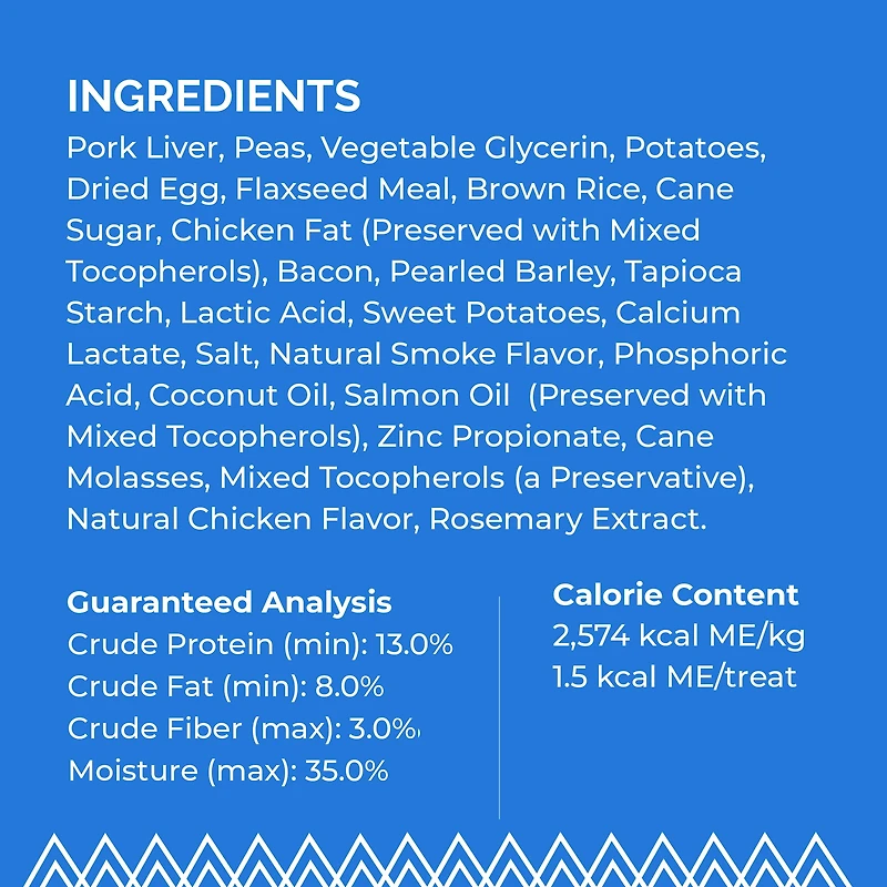 Buddy Biscuits Trainers Training Bites Soft & Chewy Dog Treats, Bacon, 10 oz. Pouch, Buddy Trainers™ Training Bites with natural bacon are the perfect training treat to reward and motivate your dog. There are over 500 treeats in every bag and each piece is highly palatable with a pork liver base and only 1.5 calories. Buddy makes training a breeze!