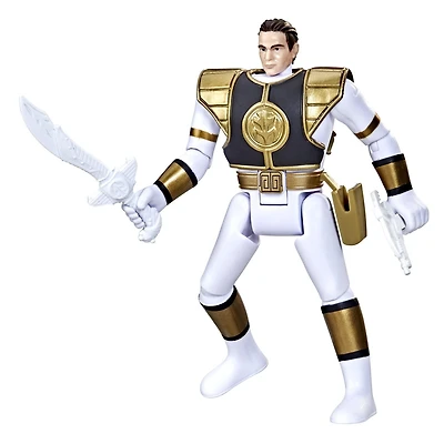 Power Rangers Retro-Morphin White Ranger Tommy Fliphead Action Figure Inspired by Classic Mighty Morphin Toy for Kids Ages 4 and Up