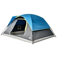 Ozark Trail, Tente dôme pour 6 personnes, auvent de pluie, mâts en fibre de verre faciles à assembler. Couleur bleue, idéale pour le camping familial, 14,55 livres.