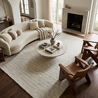 Rug Branch Casa Abstract Indoor Area Rug, Beige Cream, Modern - Living Room, Bedroom, Dining Room, and Kitchen