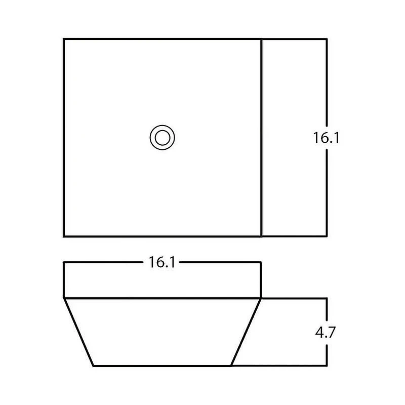 American Imaginations 16.1-in. W Above Counter Black Bathroom Vessel Sink Set For Deck Mount Drilling AI-33371