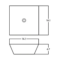 American Imaginations 16.1-in. W Above Counter Black Bathroom Vessel Sink Set For Deck Mount Drilling AI-33371