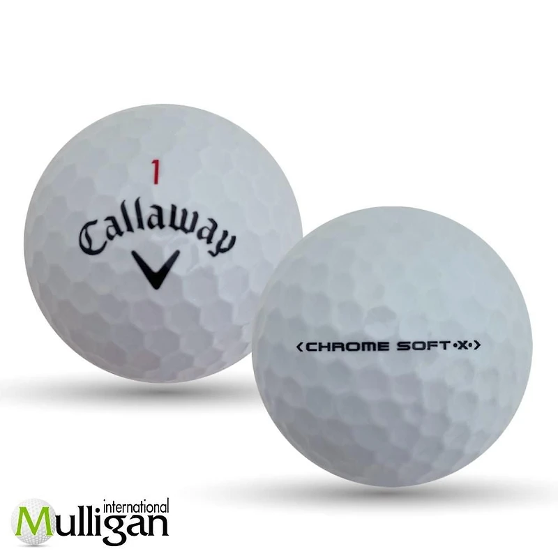 Mulligan - 96 balles de golf récupérées Callaway Chrome Soft x 5A , Blanc