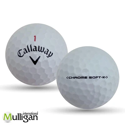 Mulligan - 96 balles de golf récupérées Callaway Chrome Soft x 5A , Blanc