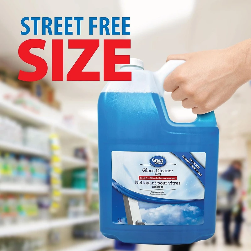Great Value Glass Cleaner Refill, 5L