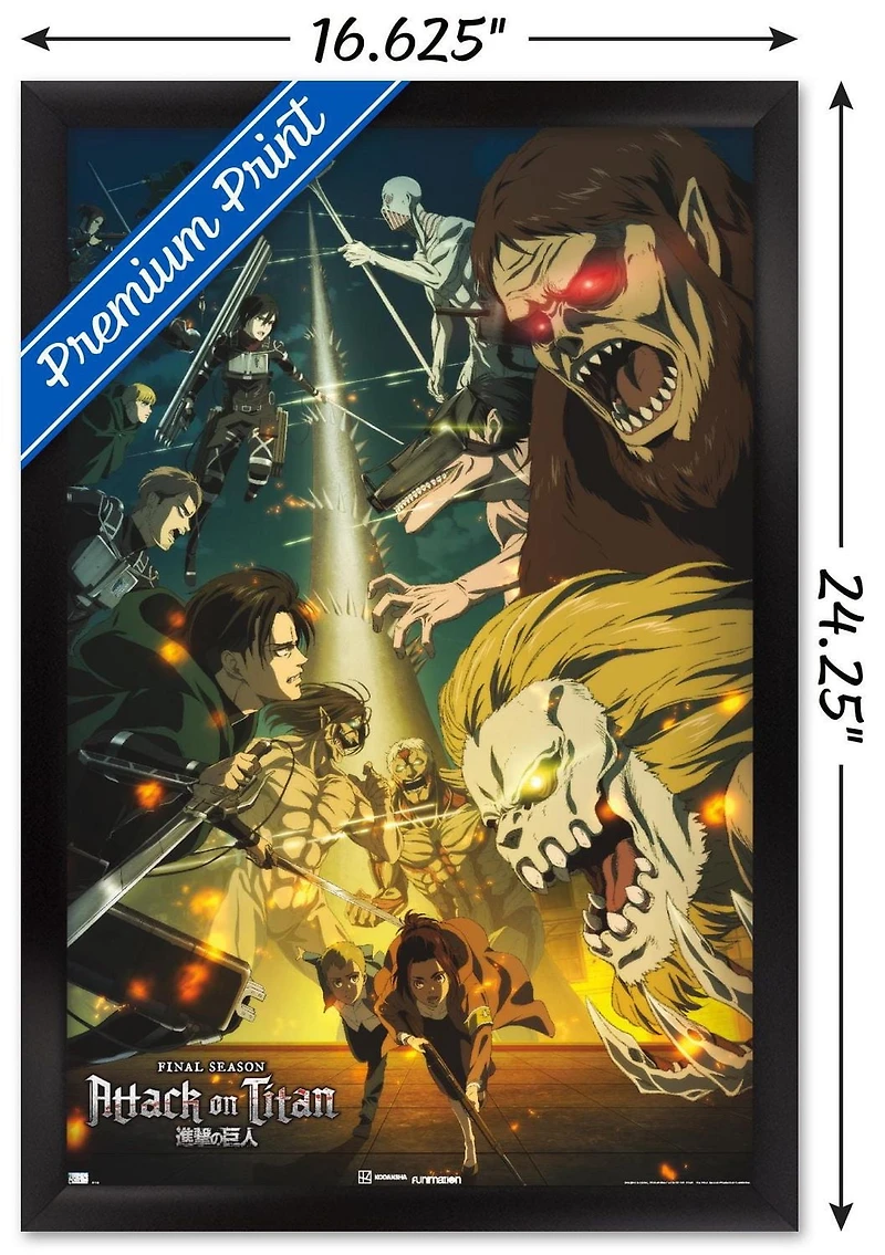 Attack on Titan: Season 4 - Key Visual 3 Wall Poster with Magnetic Frame