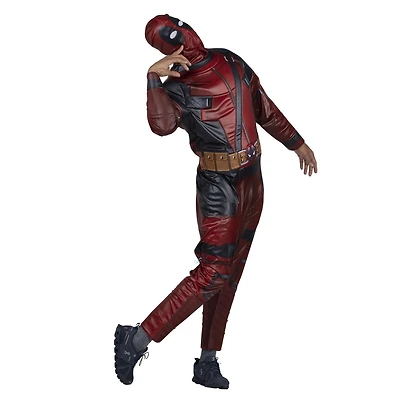 MARVEL'S DEADPOOL QUALUX COSTUME (ADULTE) - Combinaison en jersey de polyester farcie de polyfill et masque en tissu
