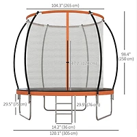 Soozier 10ft Trampoline Outdoor with Enclosure Net and Ladder