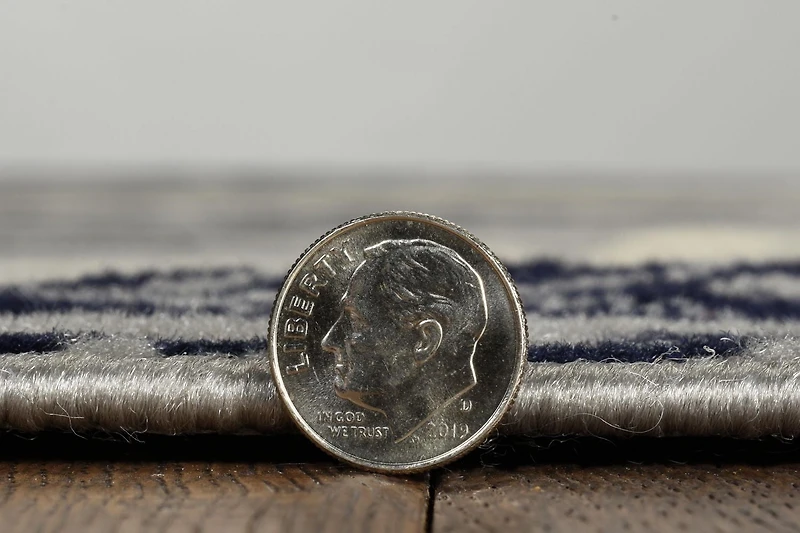 Tapis Capri Bridger gris & bleu de 4 pi 3 po x 7 pi 3 po