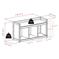 Banc de rangement Addison de Winsome Trading Inc. 4 pièces avec 3 sections