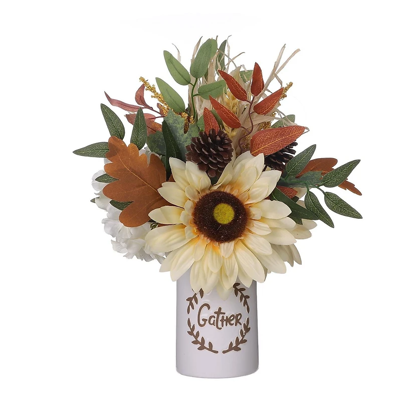 WHITE JAR WITH FLOWER