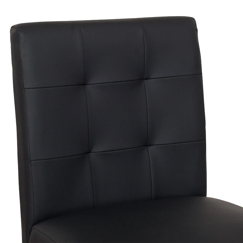 Tabouret de bar d'intérieur rembourré en similicuir Leila de CorLiving avec dossier haut, noir