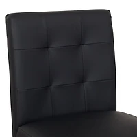 Tabouret de bar d'intérieur rembourré en similicuir Leila de CorLiving avec dossier haut, noir