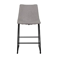 Asahi Lot de 2 tabourets de bar rembourrés à hauteur de comptoir avec pieds en métal