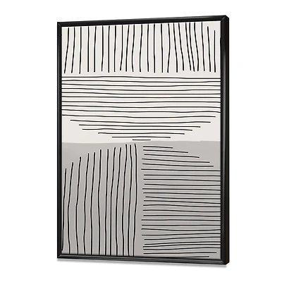 Designart Lignes géométriques minimales et cercle VI ART MURAL À CADRE FLOTTÉ