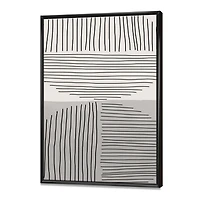 Designart Lignes géométriques minimales et cercle VI ART MURAL À CADRE FLOTTÉ