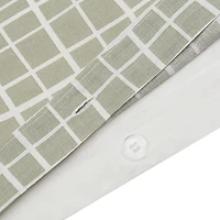 Ensemble de housse de couette 3 pièces Quadrillage abstrait vert HOMETRENDS, très grand 100 % coton