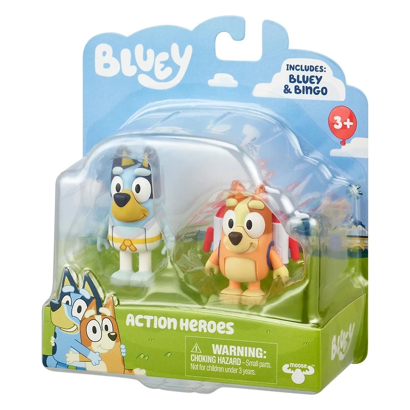 Bluey Figure 2Pk Action Hero Bluey & Bingo