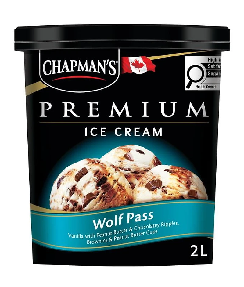 Chapman's Premium Wolf Pass Ice Cream in a Tub, Chap Prem Ice Cream Wolf Pass 2L