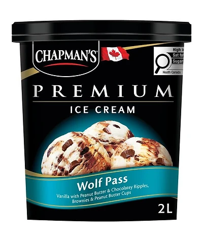 Chapman's Premium Wolf Pass Ice Cream in a Tub, Chap Prem Ice Cream Wolf Pass 2L