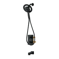 Valve thermostatique carrée 3 fonctions, Douchette magnétique, bec de bain ou simultanément