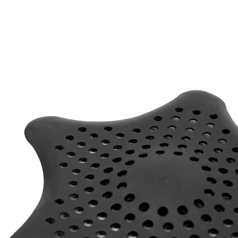 Era Grille anti-cheveux en silicone pour drains de baignoire et de douche , noir, 6.18x6.18po attrape-cheveaux