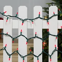 Holiday Time 100-Count Red LED M5 Christmas Lights, with Green Wire, 21'