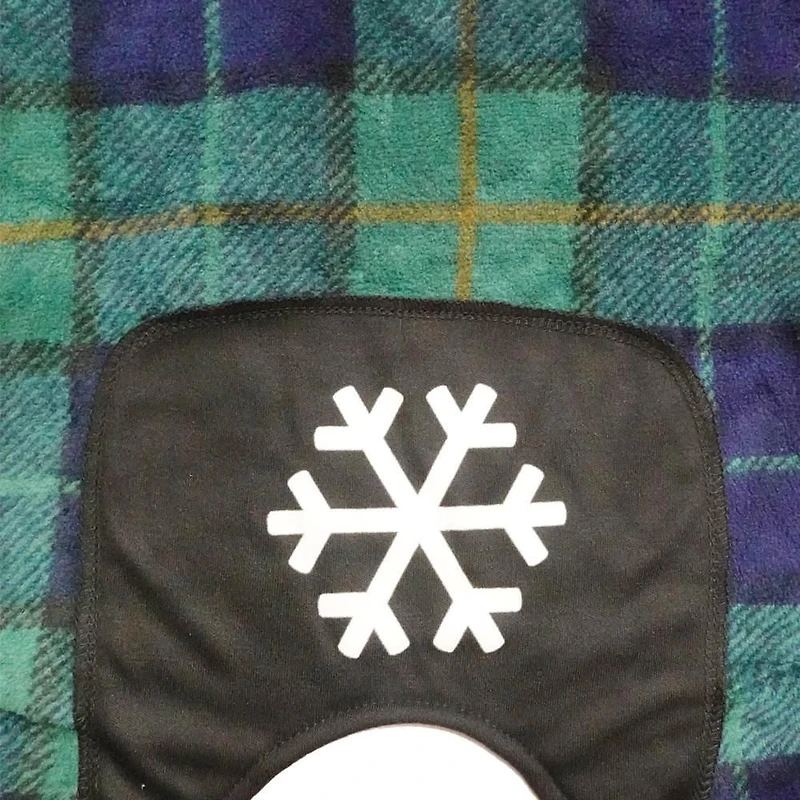 Way to Celebrate Vêtements pour chiens : Pyjama en molleton pour chiens, carreaux bleu et vert avec une sérigraphie flocon de neige, taille XS-XL