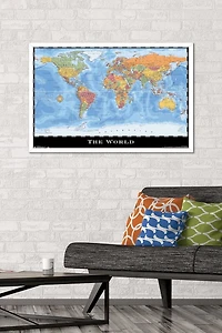Map - World Wall Poster, 22.375" x 34"