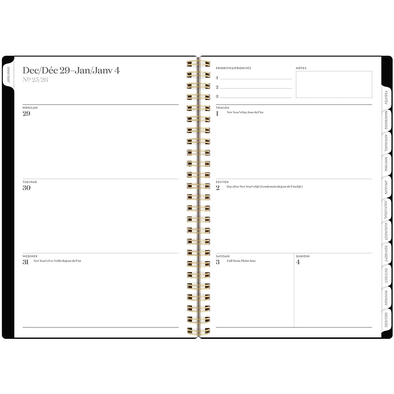 Agenda hebdomadaire Cambridge Workstyle Classic Black 2026 Agenda