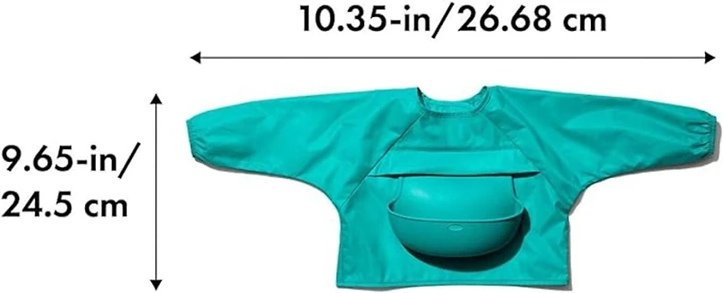 OXO Tot - Sleeved Roll-Up Bib - For Play or Mealtime - Baby  and Toddler 9 Months + - Teal
