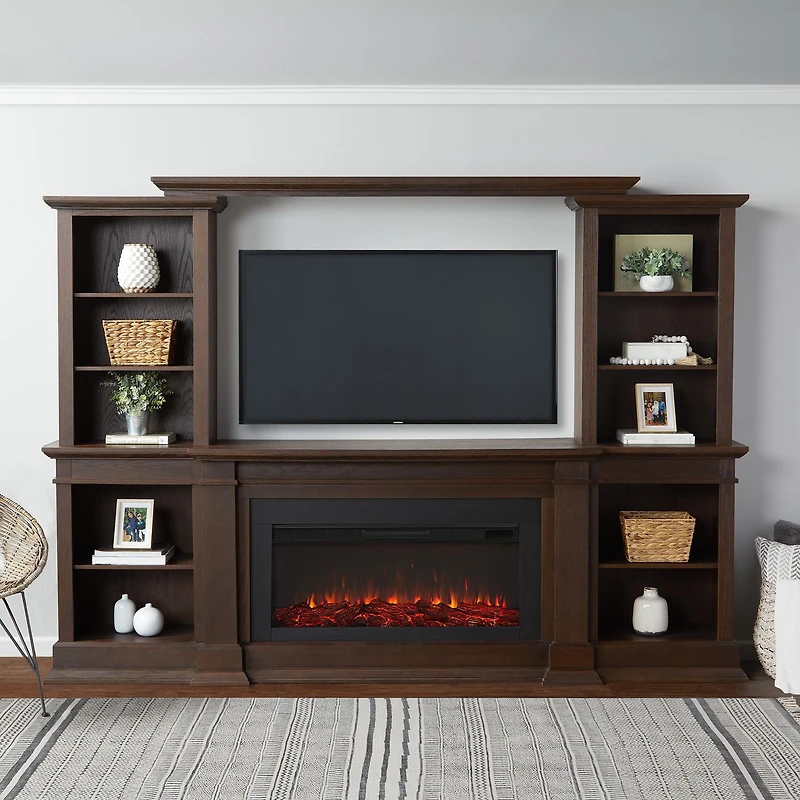 MonteVista Electric Media Fireplace in Chestnut Oak