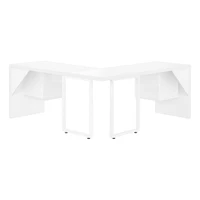 Monarch Specialties Bureau, Bureau À Domicile, Coin, Configuration Gauche, Droite, Tiroirs De Rangement, 72"l, Forme De L, Travail, Ordinateur Portable, Stratifié, Métal, Blanc Lustré, Contemporain, M
