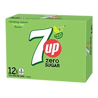 7UP Zero Citron Lime Boisson Gazeuse 12 x 355 ml, Canettes 12x355ml