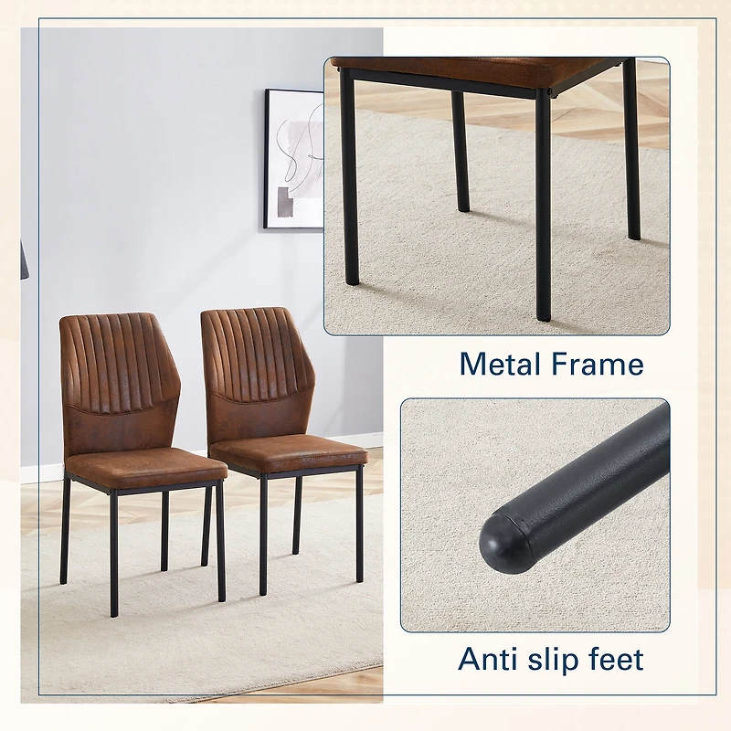Noble House Chaise de luxe légère - Ensemble de 4 chaises de salle à manger confortables en tissu technique brun