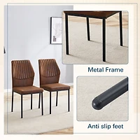 Noble House Chaise de luxe légère - Ensemble de 4 chaises de salle à manger confortables en tissu technique brun