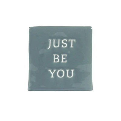 Plaque carrée de table en porcelaine “Just Be You” Linden 10,4cm L x 10,2cm H x 3,5cm P