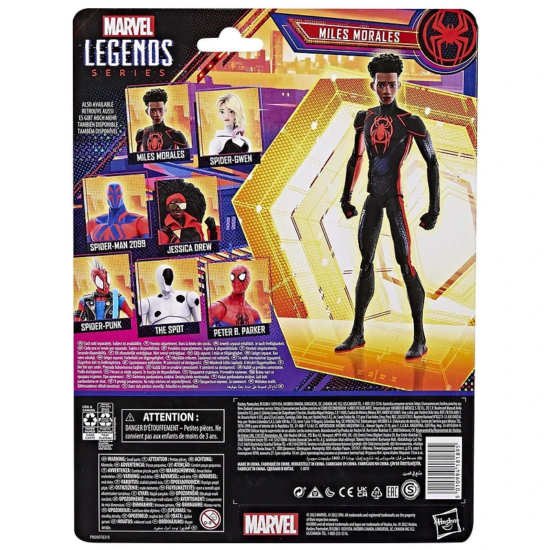 Marvel Legends Series, Spider-Man: Across the Spider-Verse (Partie 1), figurine Miles Morales de 15 cm, 3 accessoires