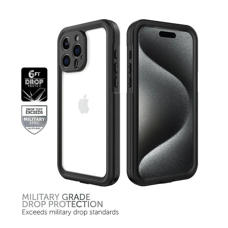 Body Glove Tidal Boitier Imperméable pour iPhone 15 Pro Max 360° Protection Contre les éléments