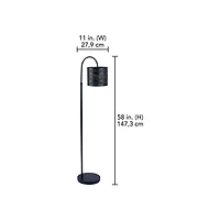 Lampe sur pied HOMETRENDS 147,3 cm, noir mat