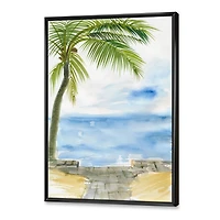 Designart Palm Beach Resort At Dawn II FLOAT FRAME WALL ART