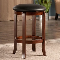 Winsome Walcott Swivel Seat Counter Stool, Black & Walnut