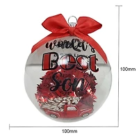 "World's Best Son" Transparent Tree Filled Collectible Glass Ball Ornament, 4 in, by Holiday Time