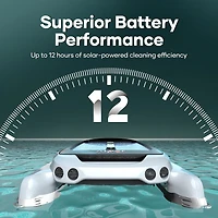 Aiper Surfer M1 Robot nettoyeur d'écumoire de piscine automatique alimenté par le soleil, dure 12 heures, contrôle par application, détection ultrasonique