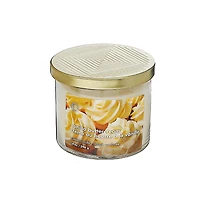 IH Casa Decor 14 Oz 3 Wick Jar Candle With Lid Vanilla Buttercream - Set of 2
