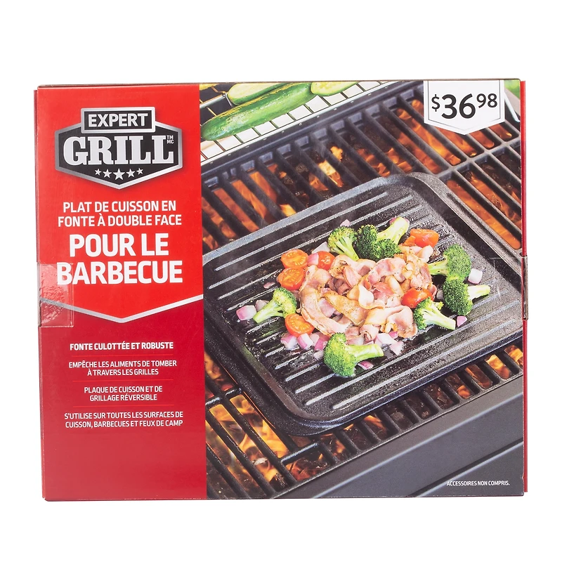 Expert Grill noir fonte double face Grill Topper,Lavage à la main