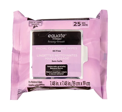 Equate Beauty Lingettes Nettoyantes pour le Visage 25ct