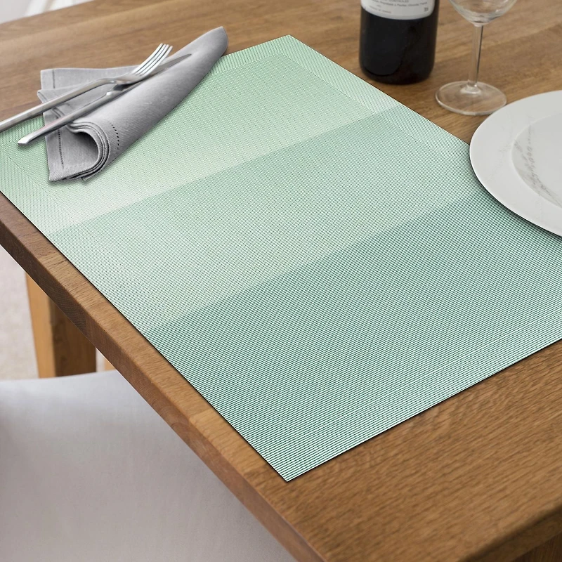 4Pc Tissé Pvc Platemat Maison Blue Éclaine 12 X 18 - Ensemble De 3