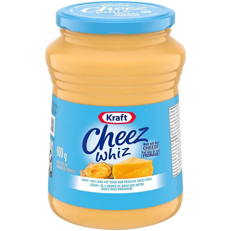 Kraft Cheez Whiz Light Cheese Spread, 900g
